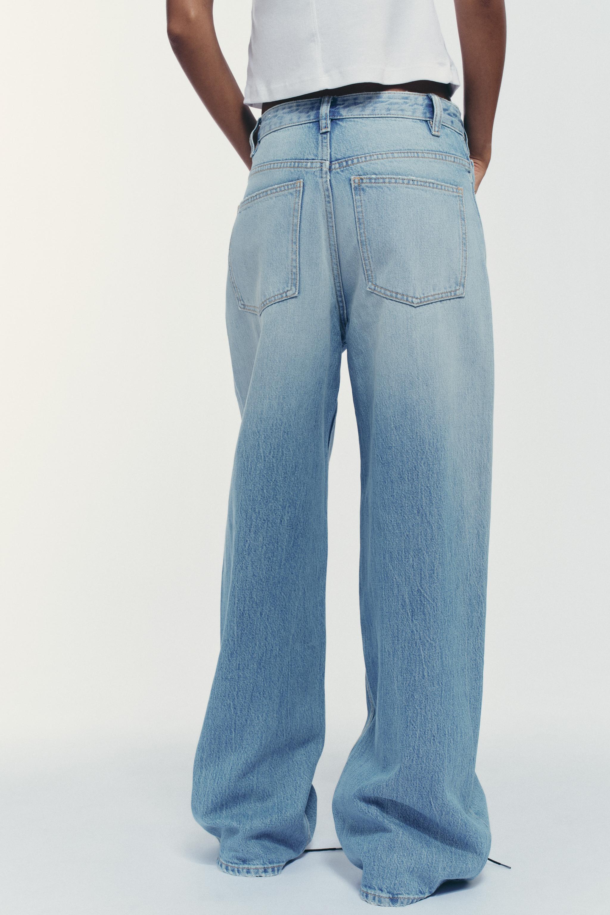 TRF HIGH WAIST CROSSOVER WIDE LEG JEANS